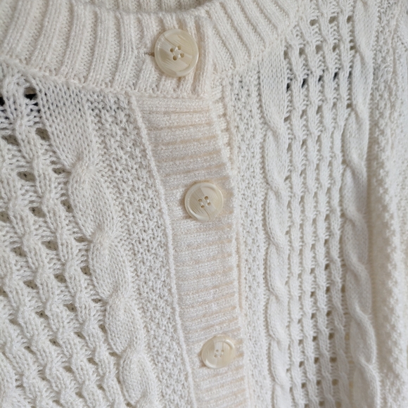 Wild Fable Cable Knit Button Front Cardigan Sweater in Dogbone (cream/off-white) - Picture 6 of 6
